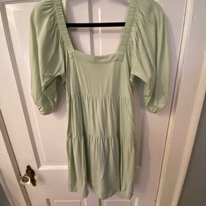 Shinestar Puff Sleeve Babydoll Mini Dress